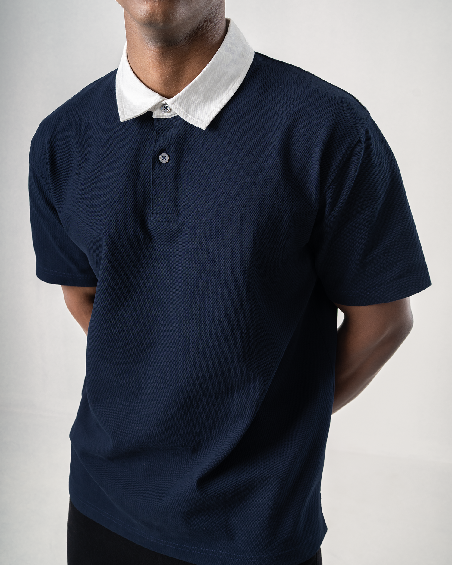 Heavyweight Pique Polo shirt - Navy