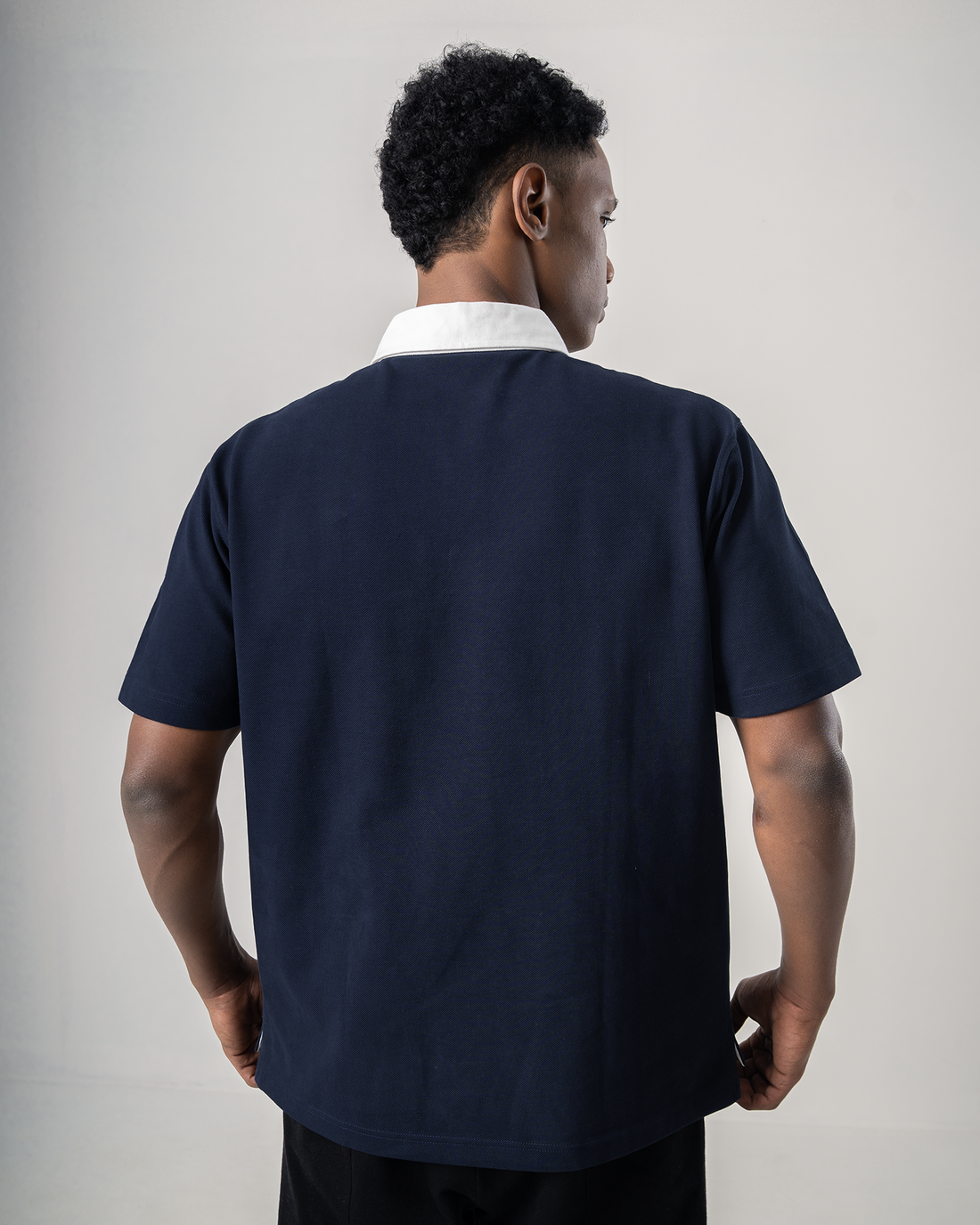 Heavyweight Pique Polo shirt - Navy
