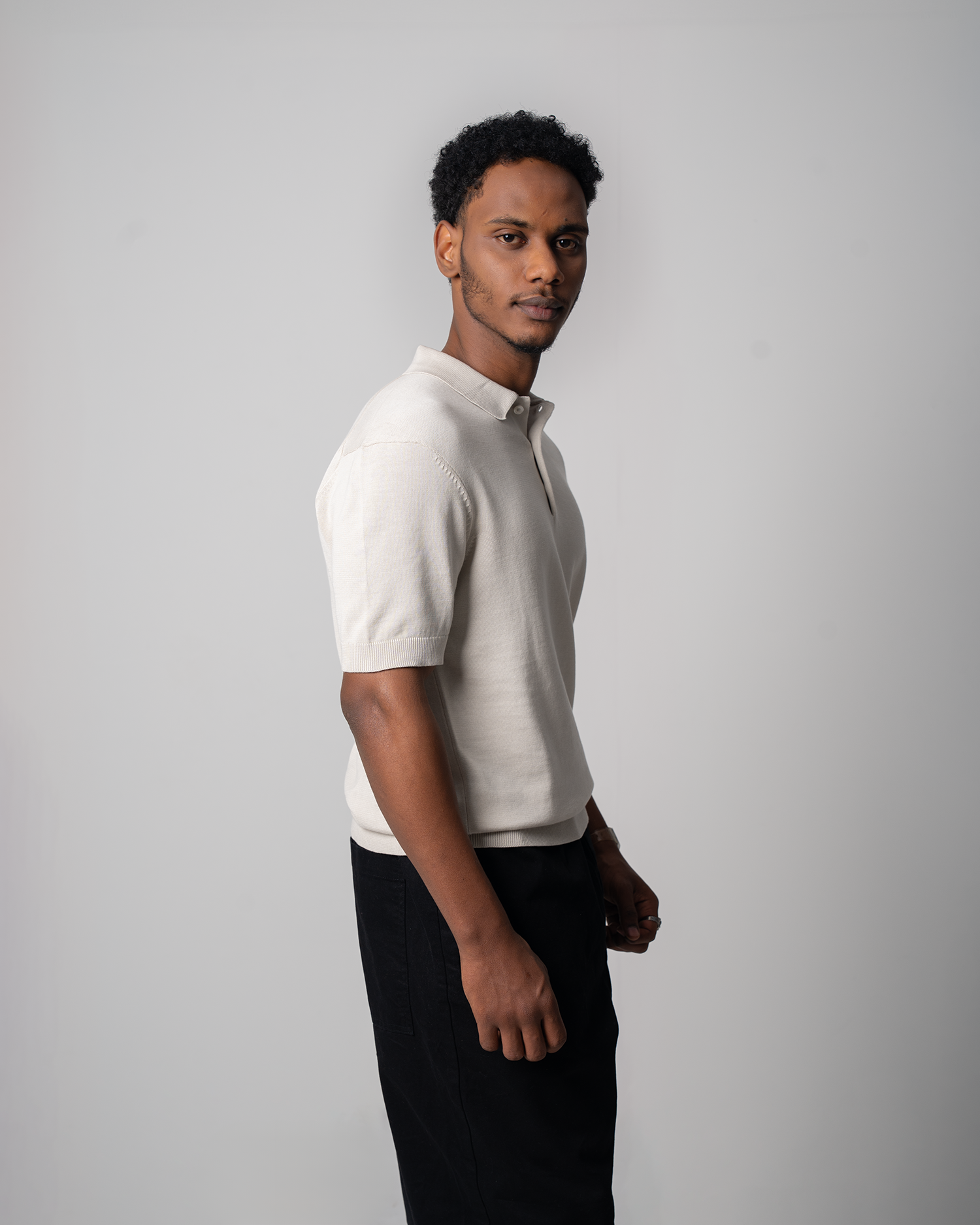 Knit Polo - Beige