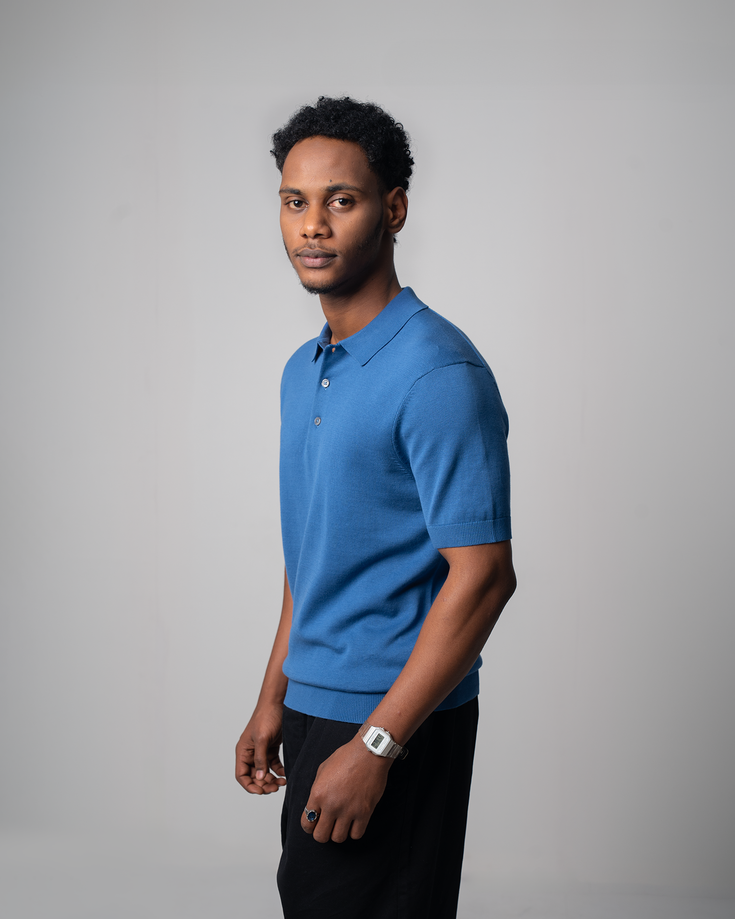 Knit Polo - Sky Blue