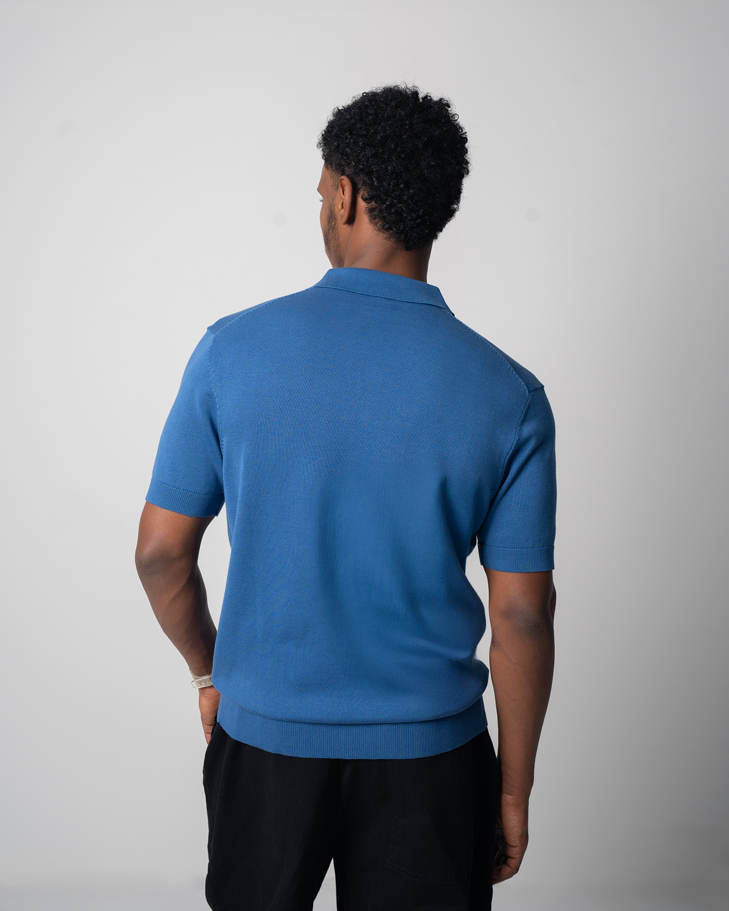 Knit Polo - Sky Blue