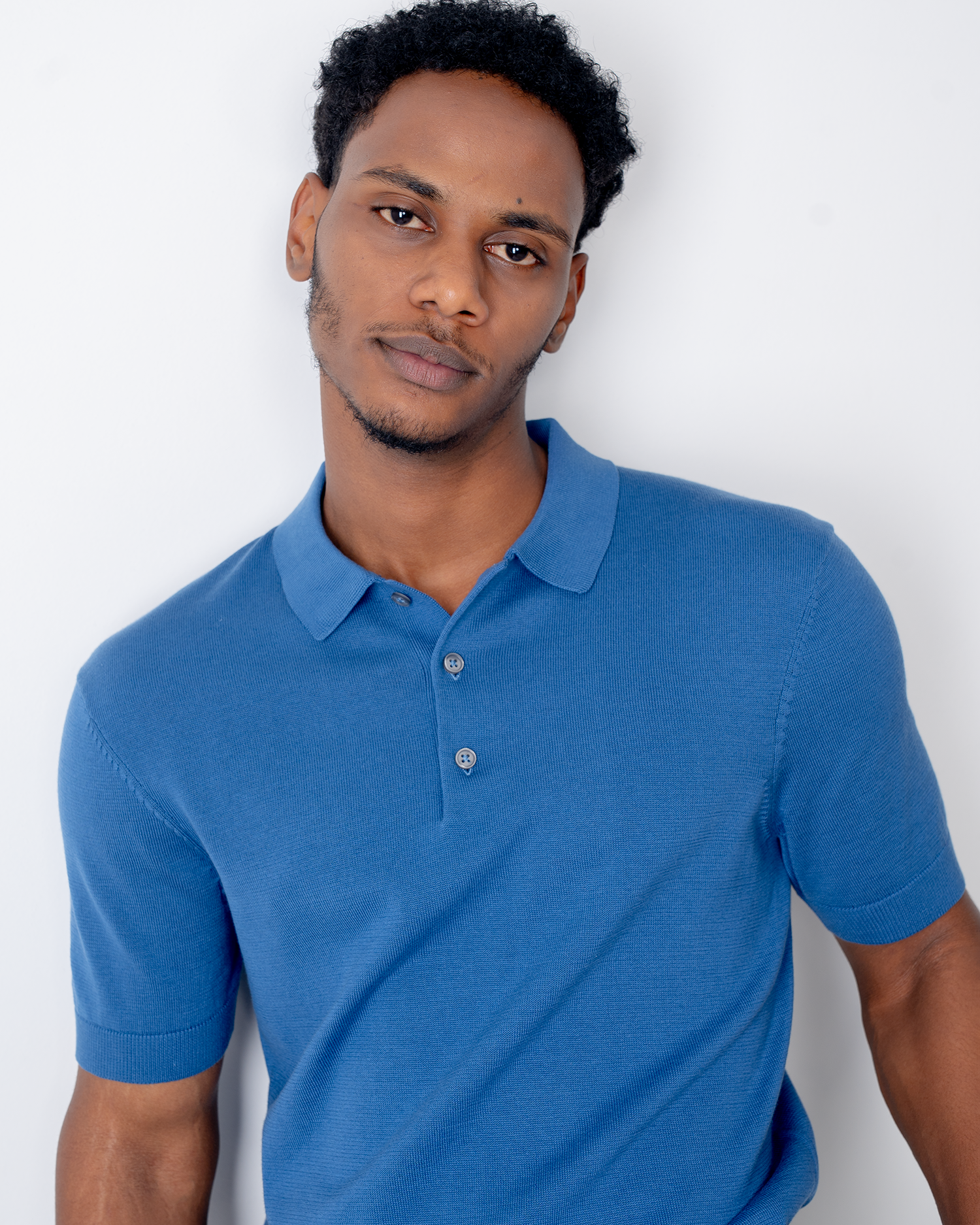 Knit Polo - Sky Blue