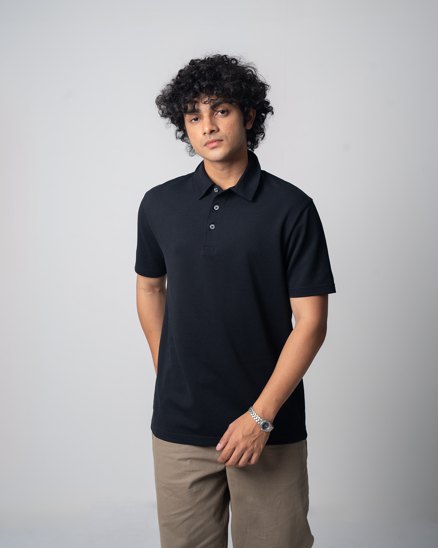 Short Sleeve Regular Polo- Black