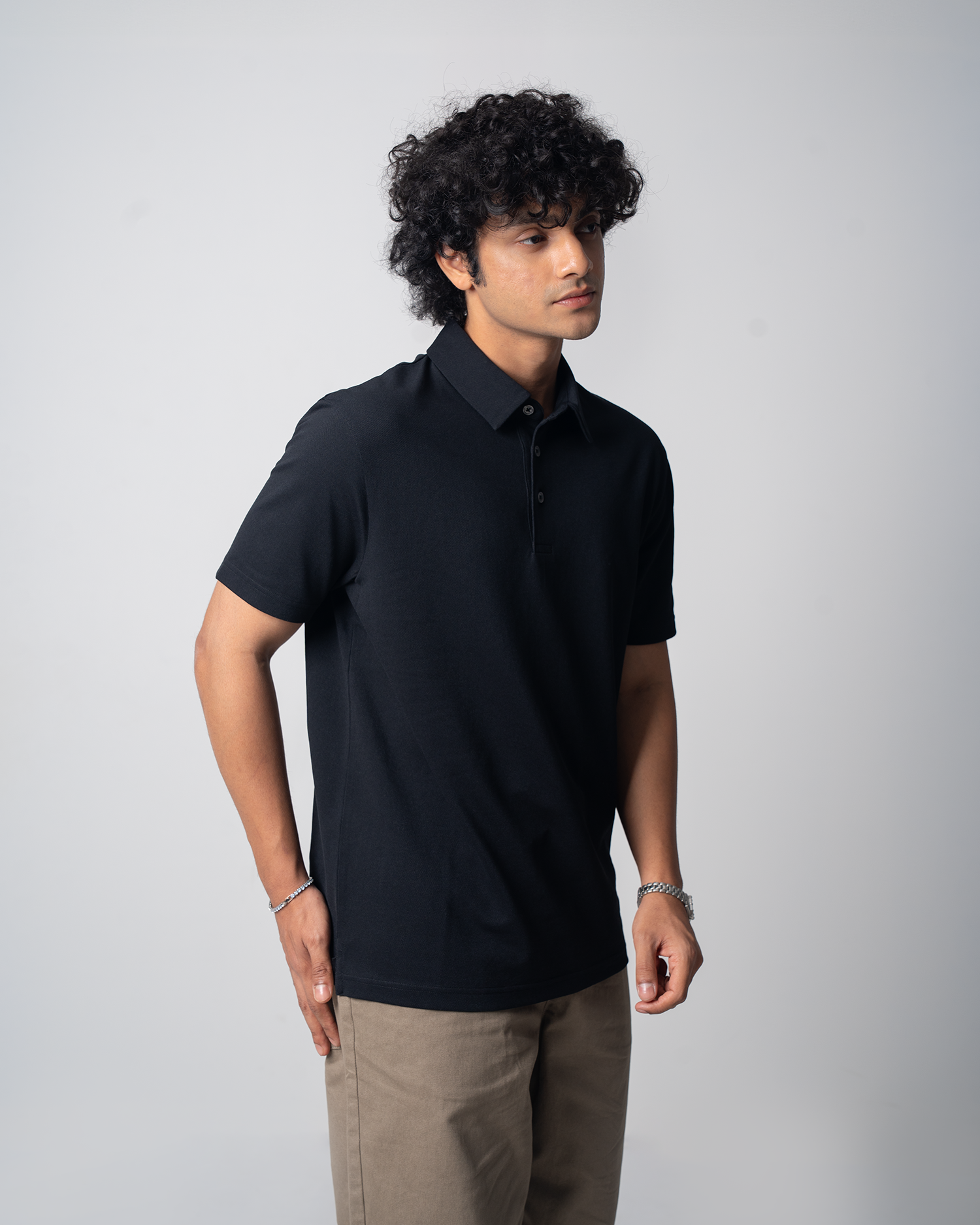 Short Sleeve Regular Polo- Black