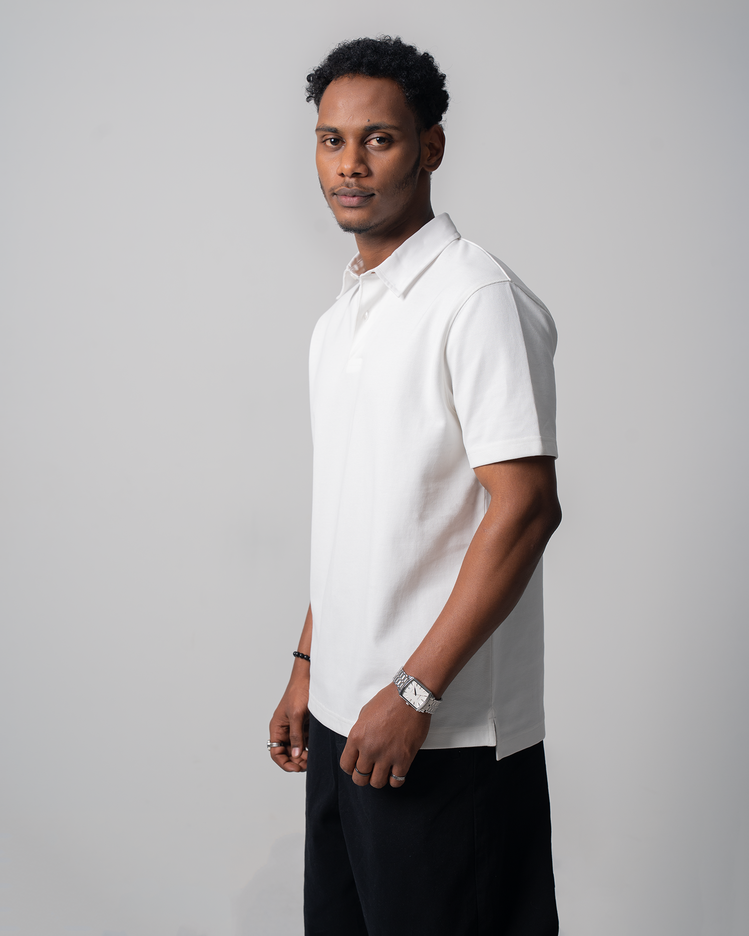 Heavyweight Pique Polo shirt - White