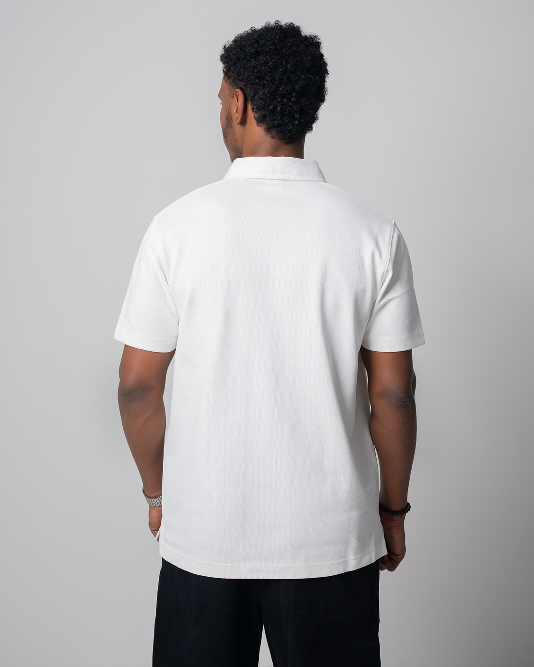 Heavyweight Pique Polo shirt - White
