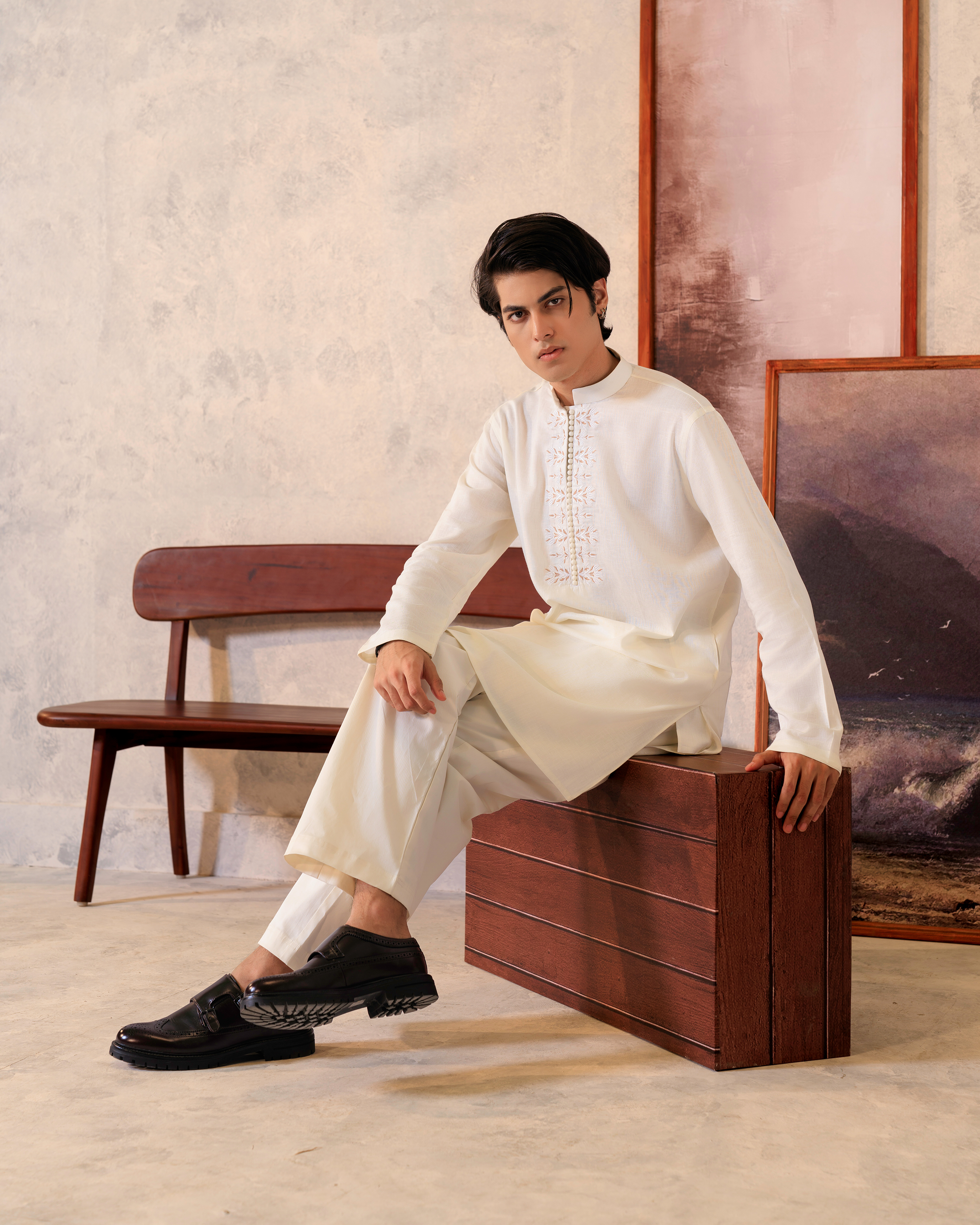 Giza Threadwork Short Kurta