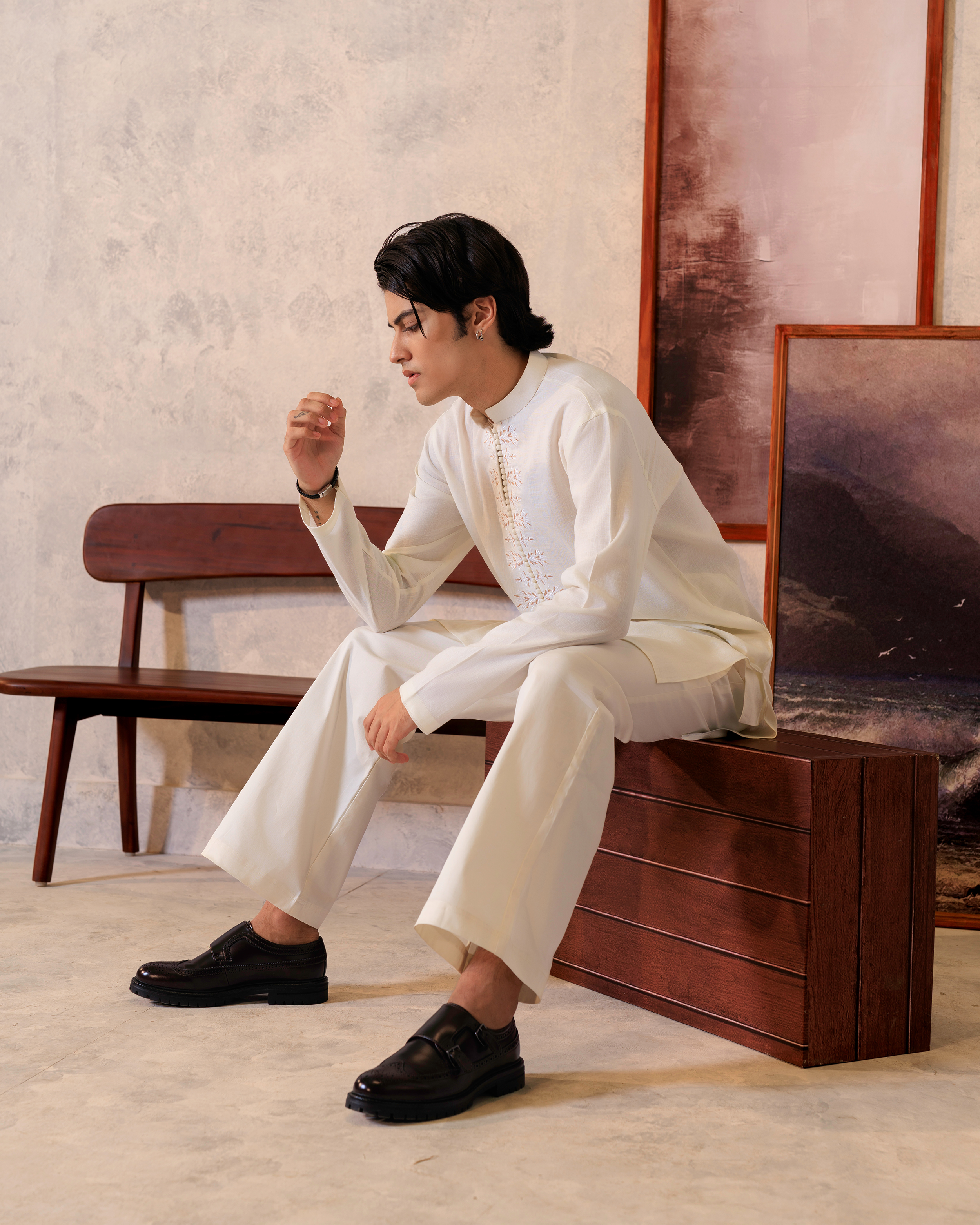 Giza Threadwork Short Kurta