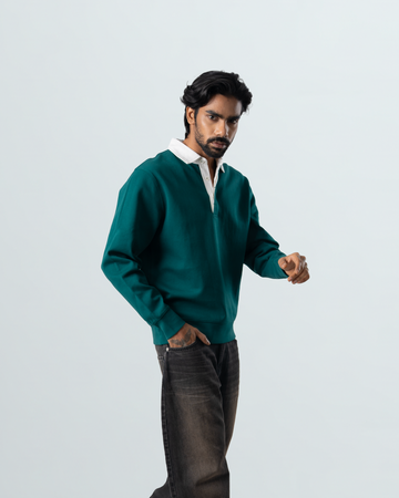 L/S Polo With Contrast