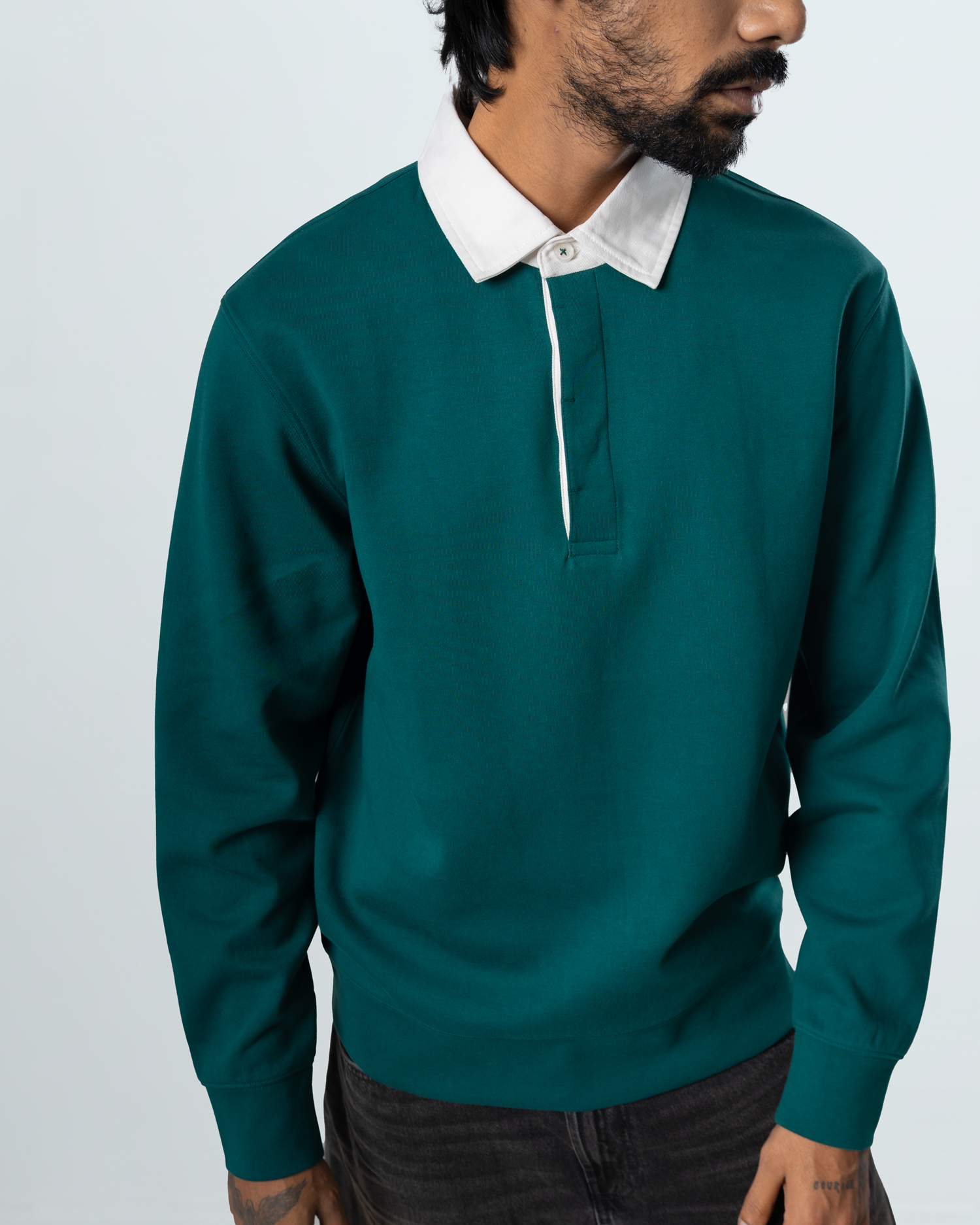 L/S Polo With Contrast