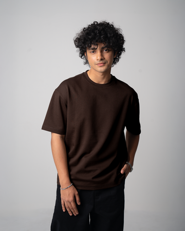 Solid T-Shirt (Drop Shoulder) - Mole