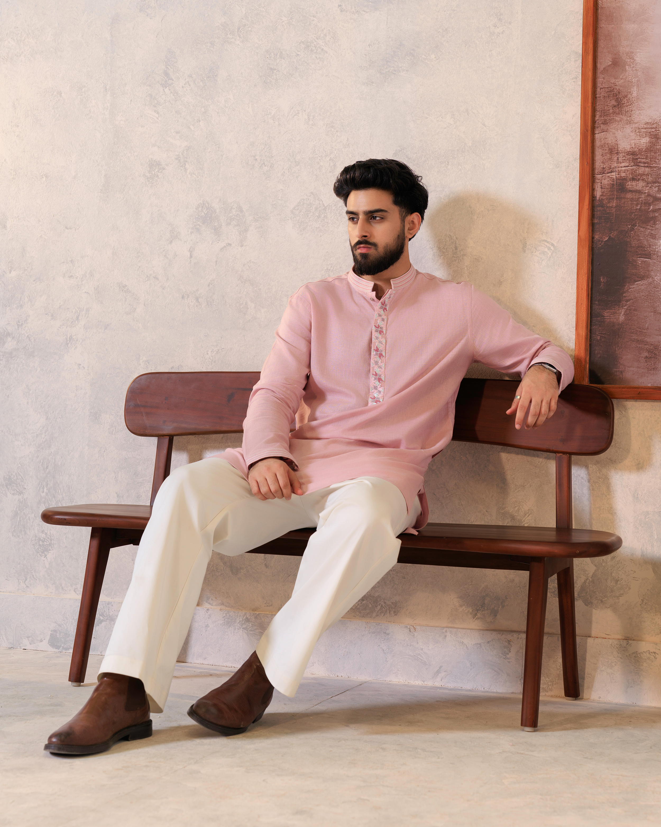 Pastel Ornate Short Kurta