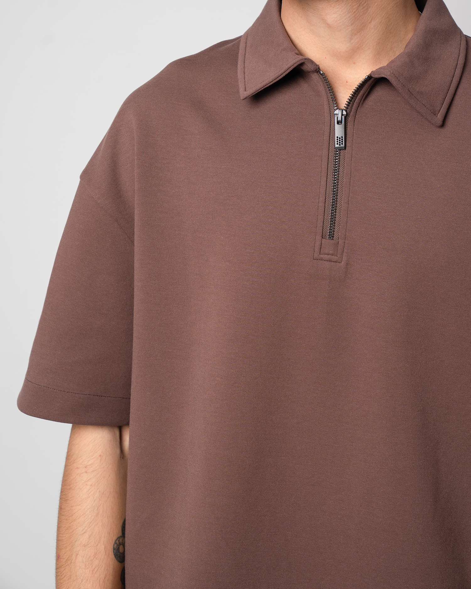 Boxy Fit Zip Polo