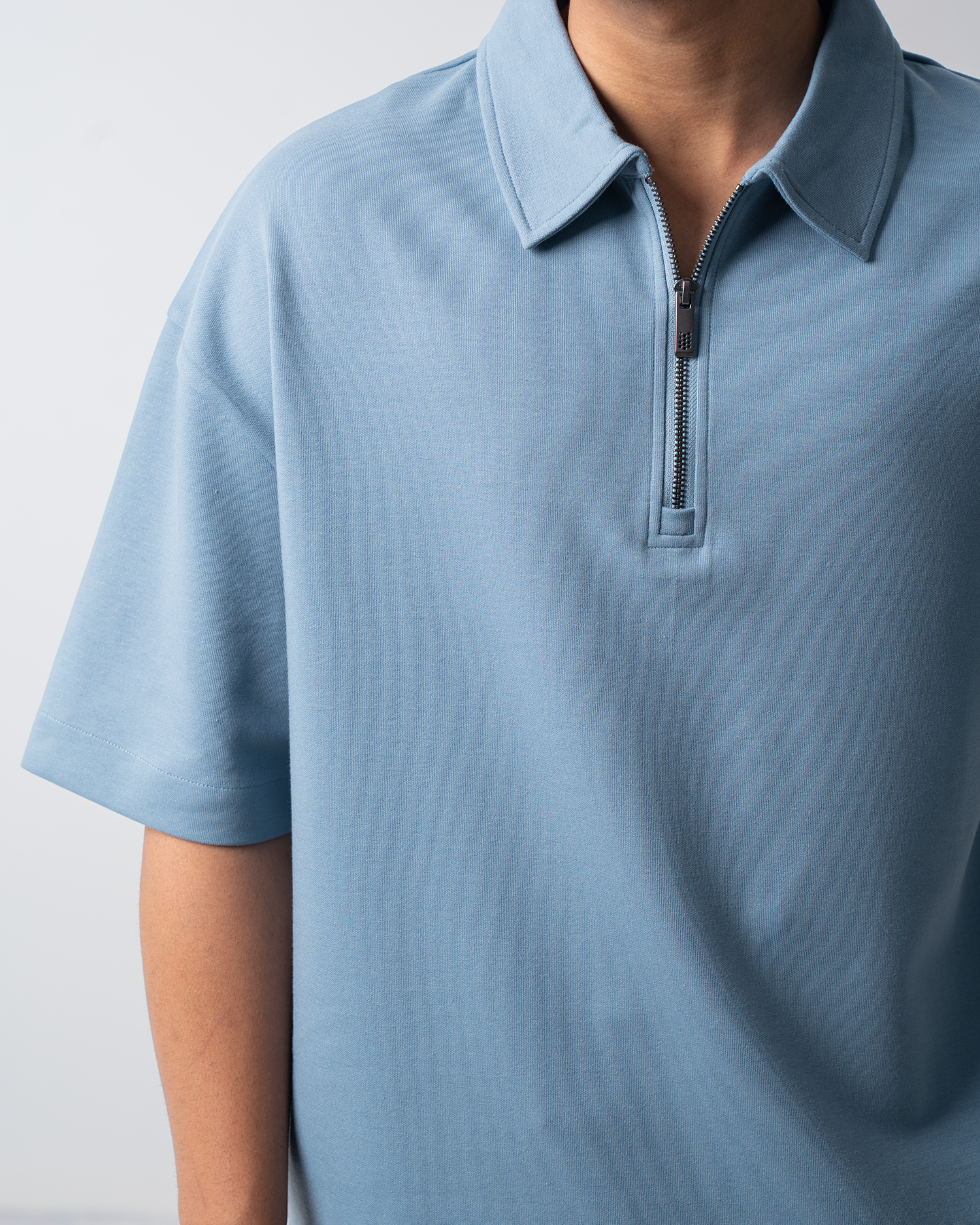 Boxy Fit Zip Polo