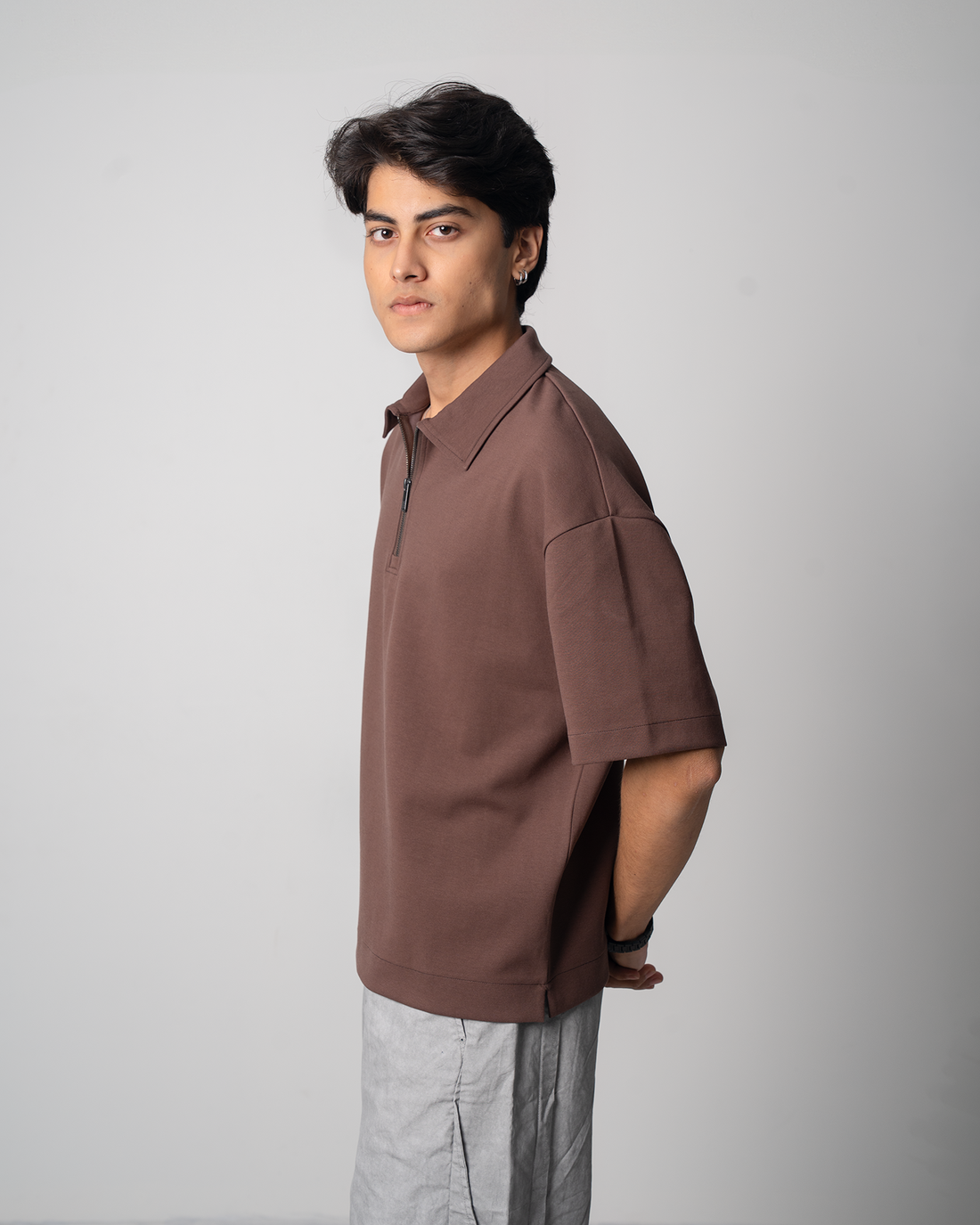 Boxy Fit Zip Polo