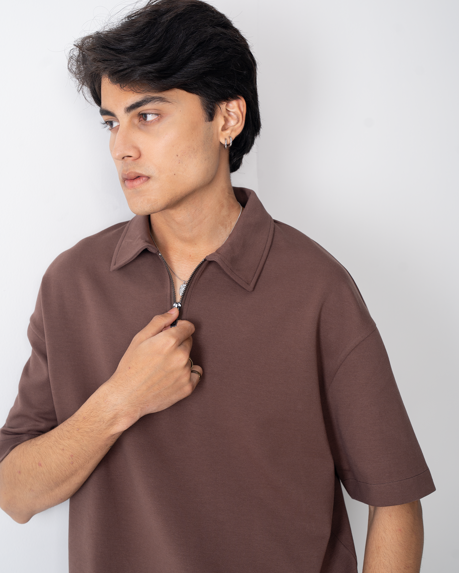 Boxy Fit Zip Polo