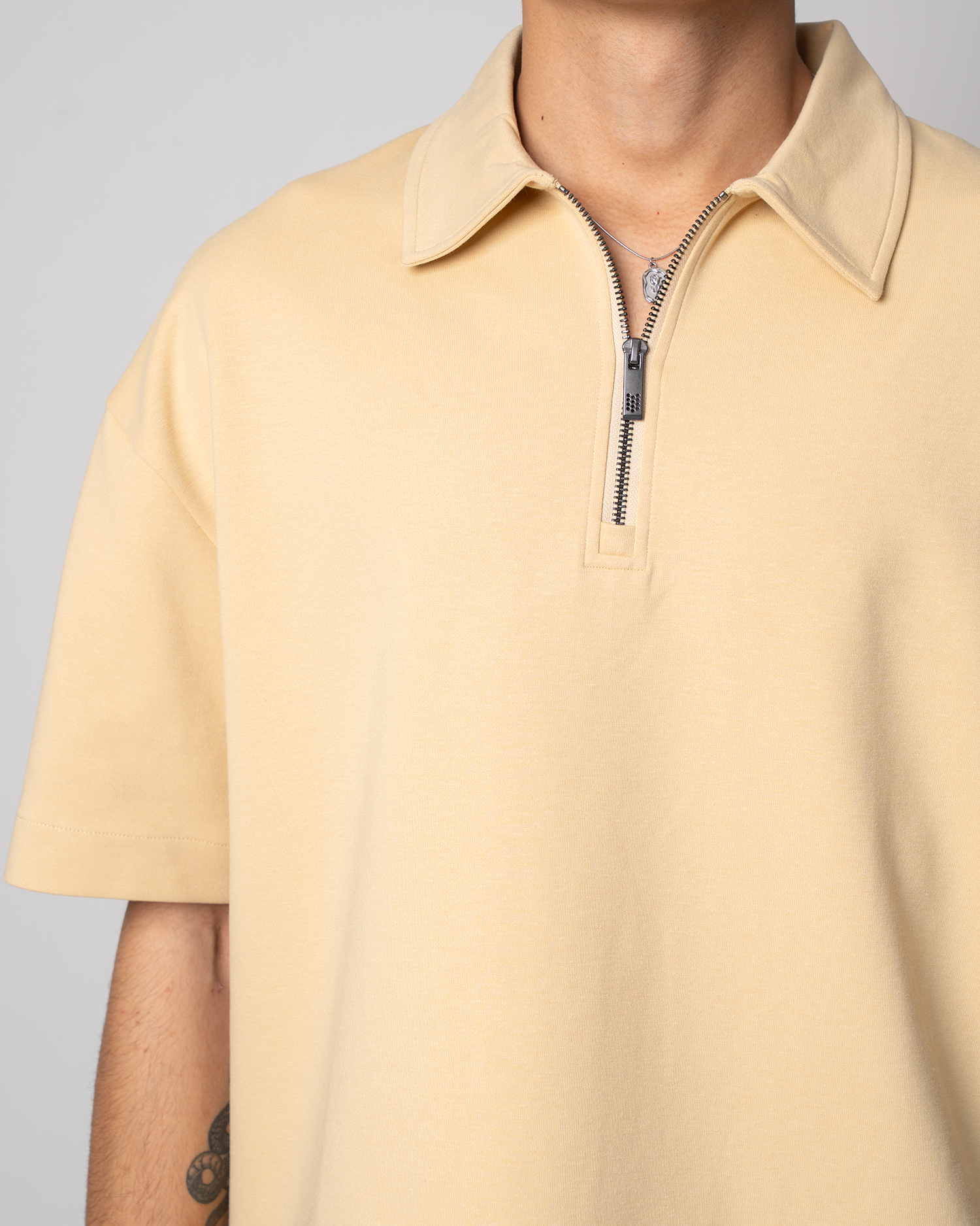 Boxy Fit Zip Polo