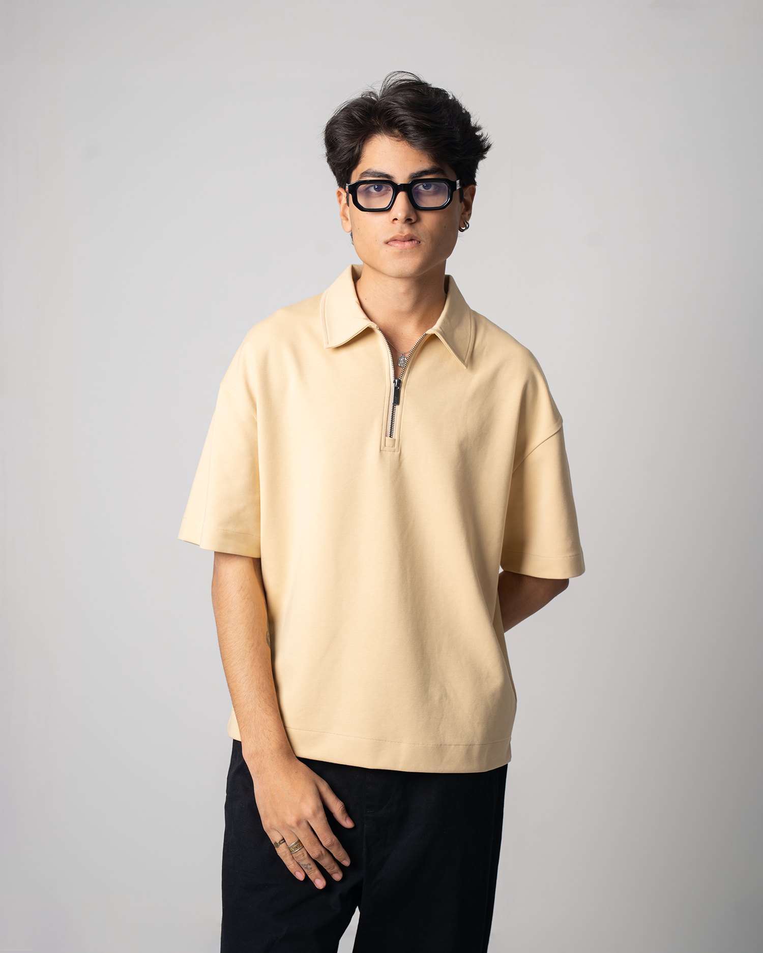 Boxy Fit Zip Polo