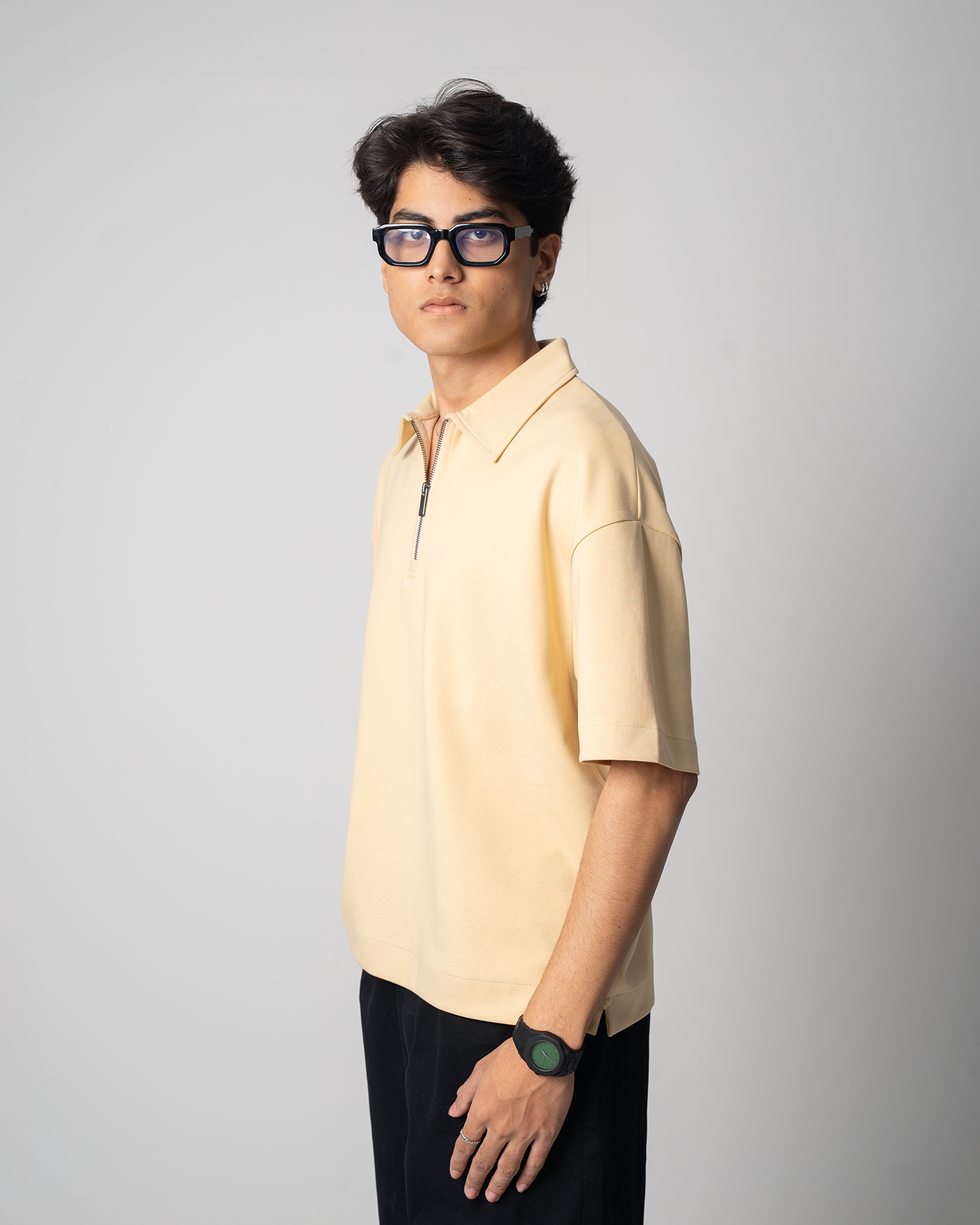 Boxy Fit Zip Polo