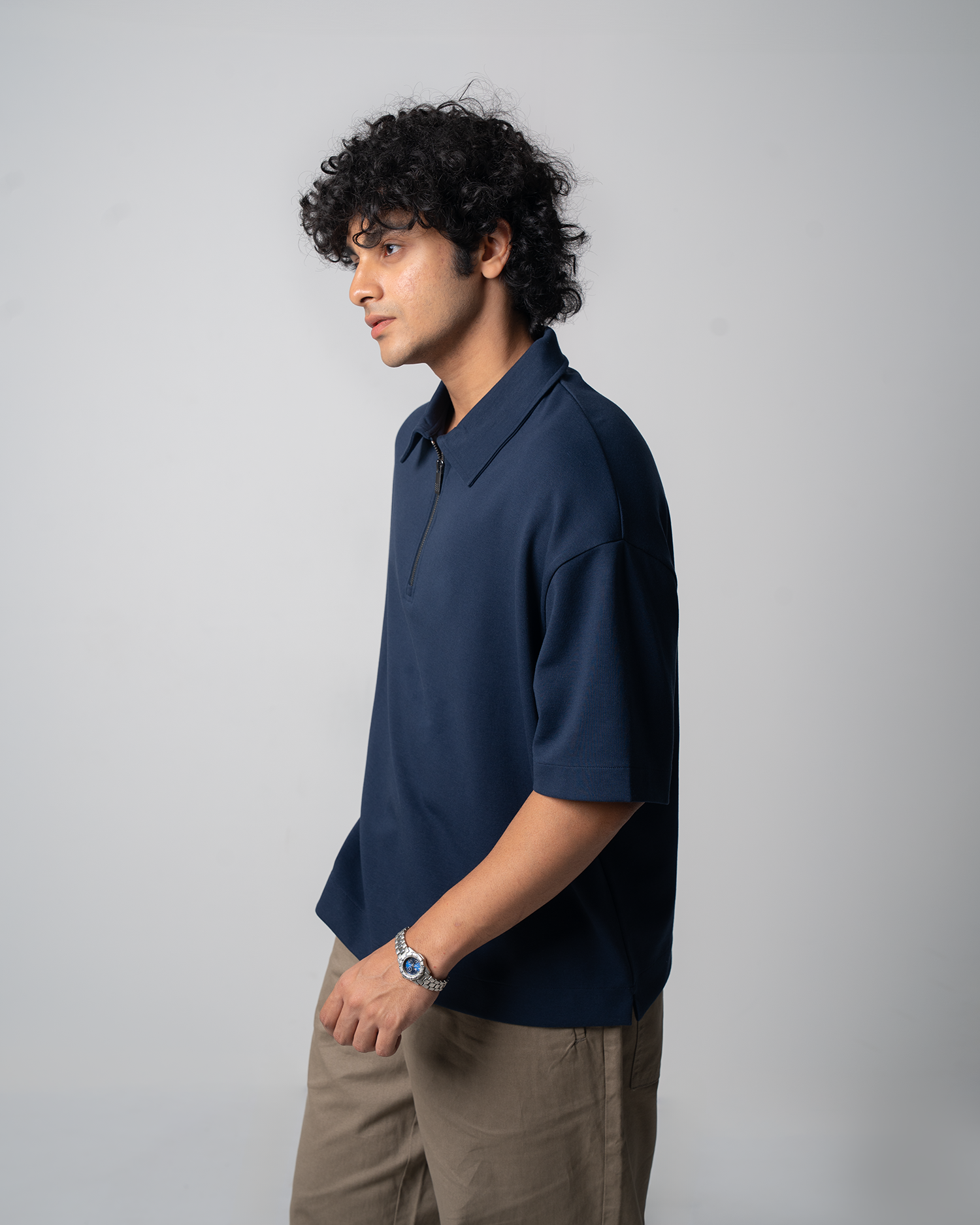 Boxy Fit Zip Polo
