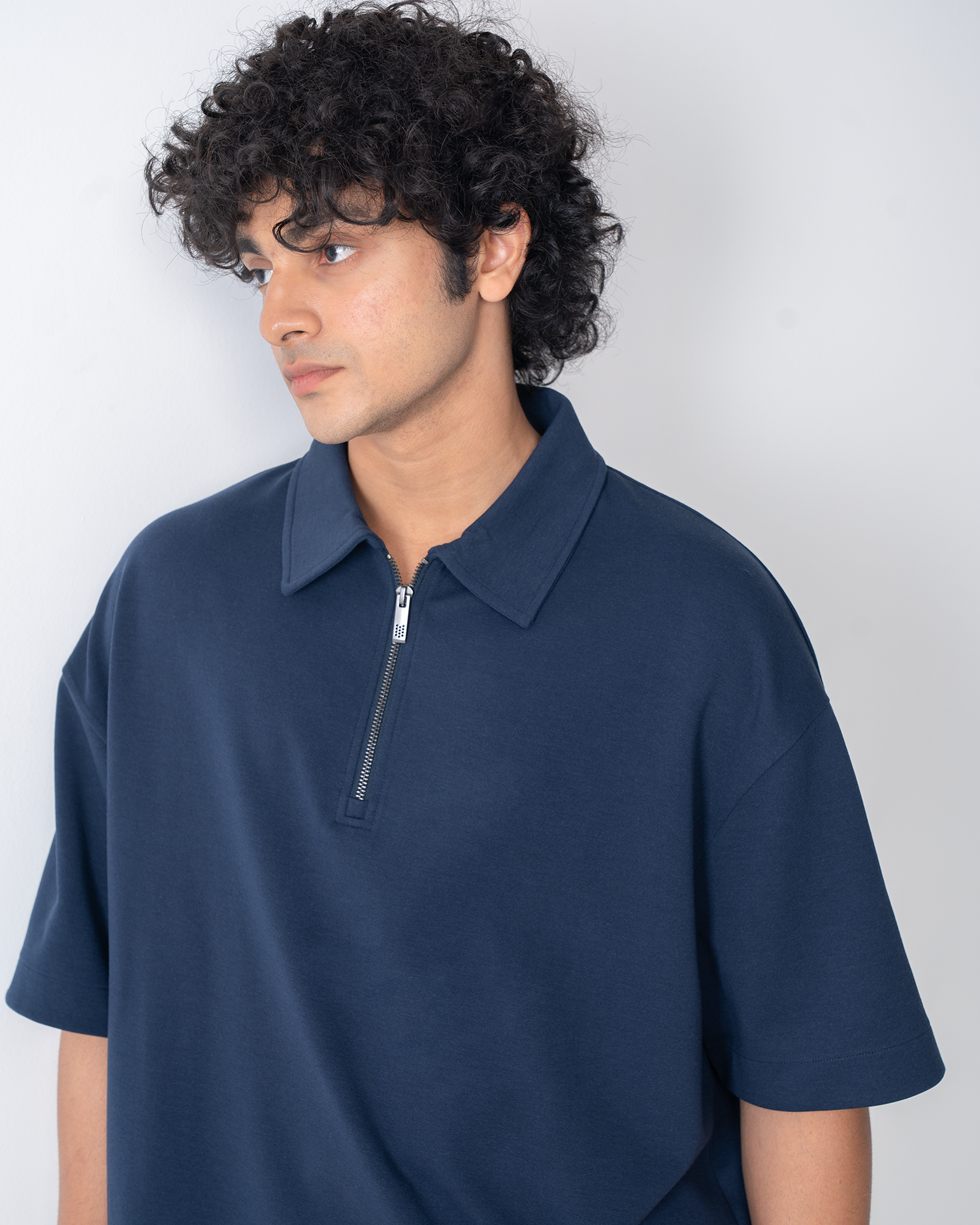 Boxy Fit Zip Polo
