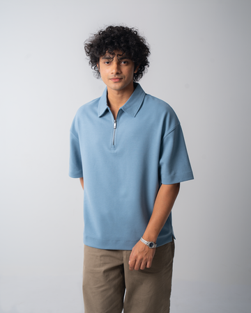 Boxy Fit Zip Polo