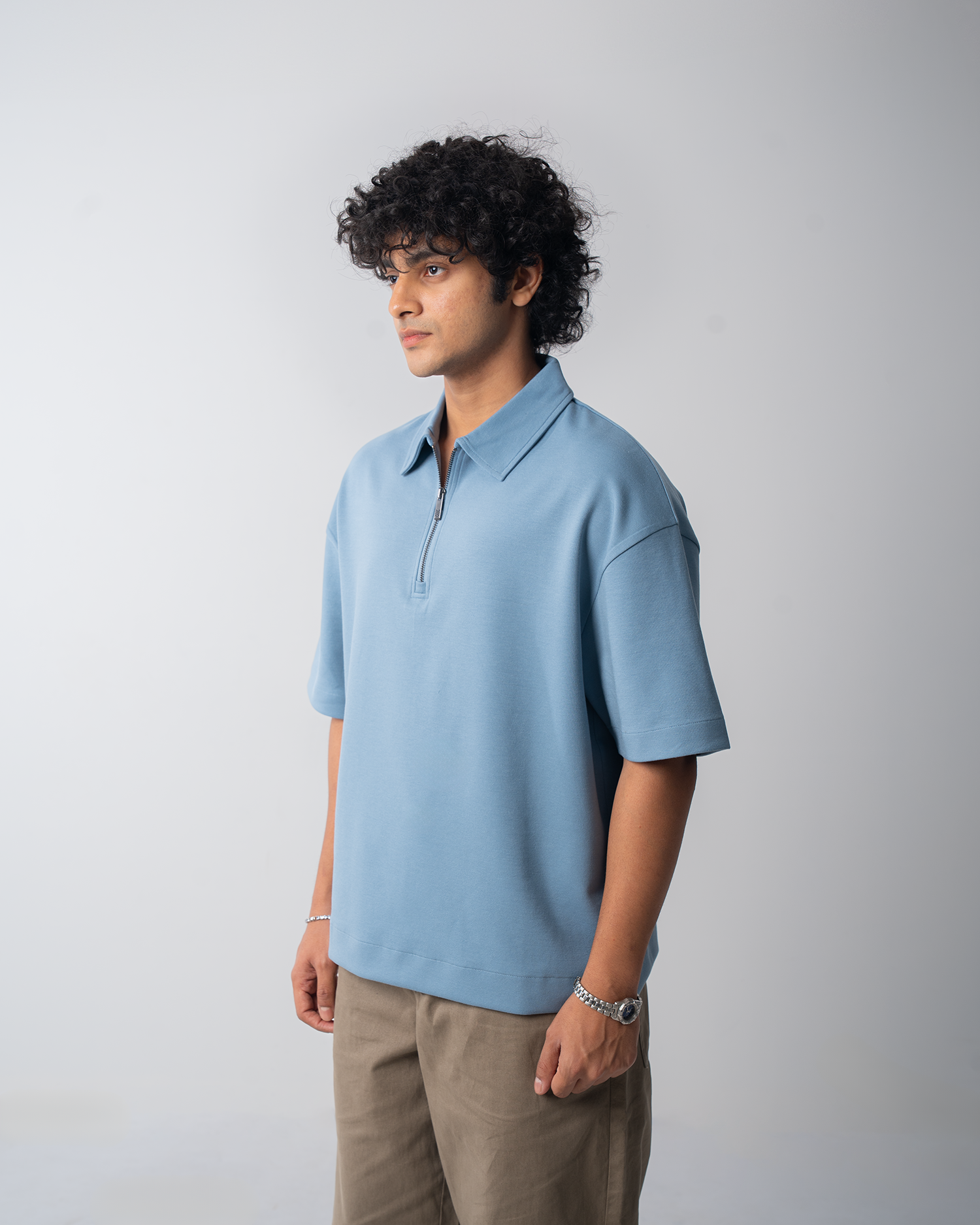 Boxy Fit Zip Polo