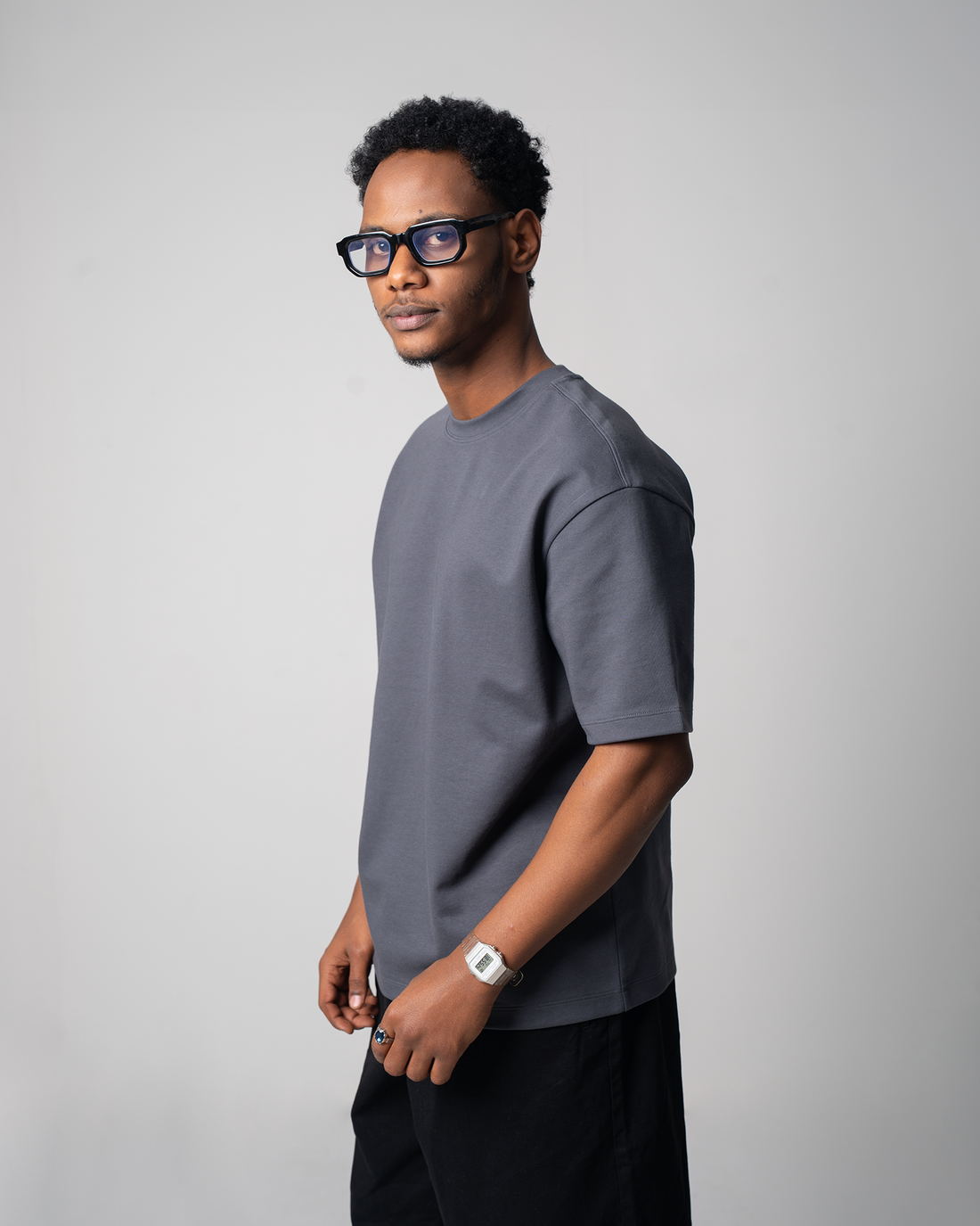 Solid T-Shirt (Drop Shoulder )