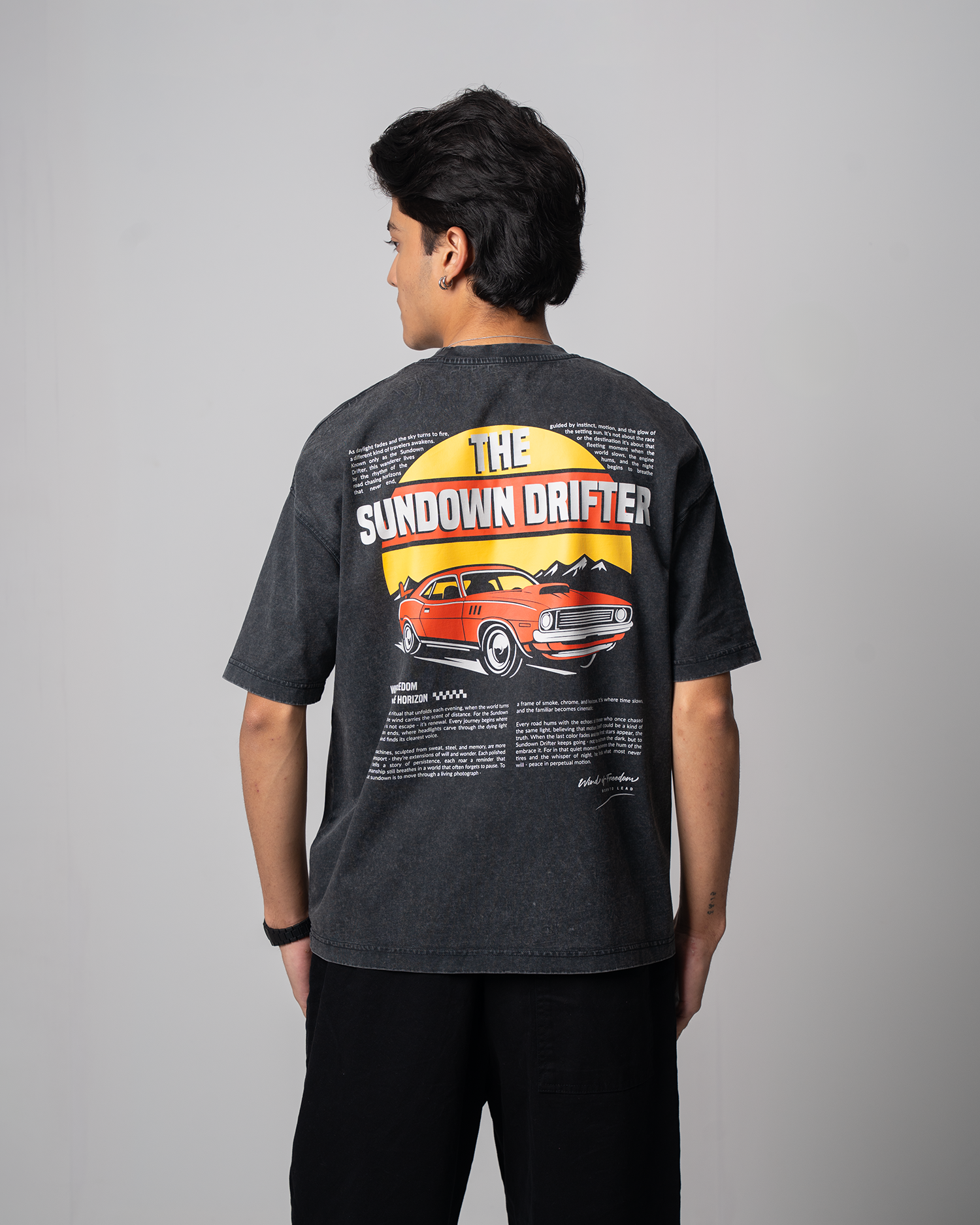 Garment Dye Drop Shoulder Graphic T-Shirt