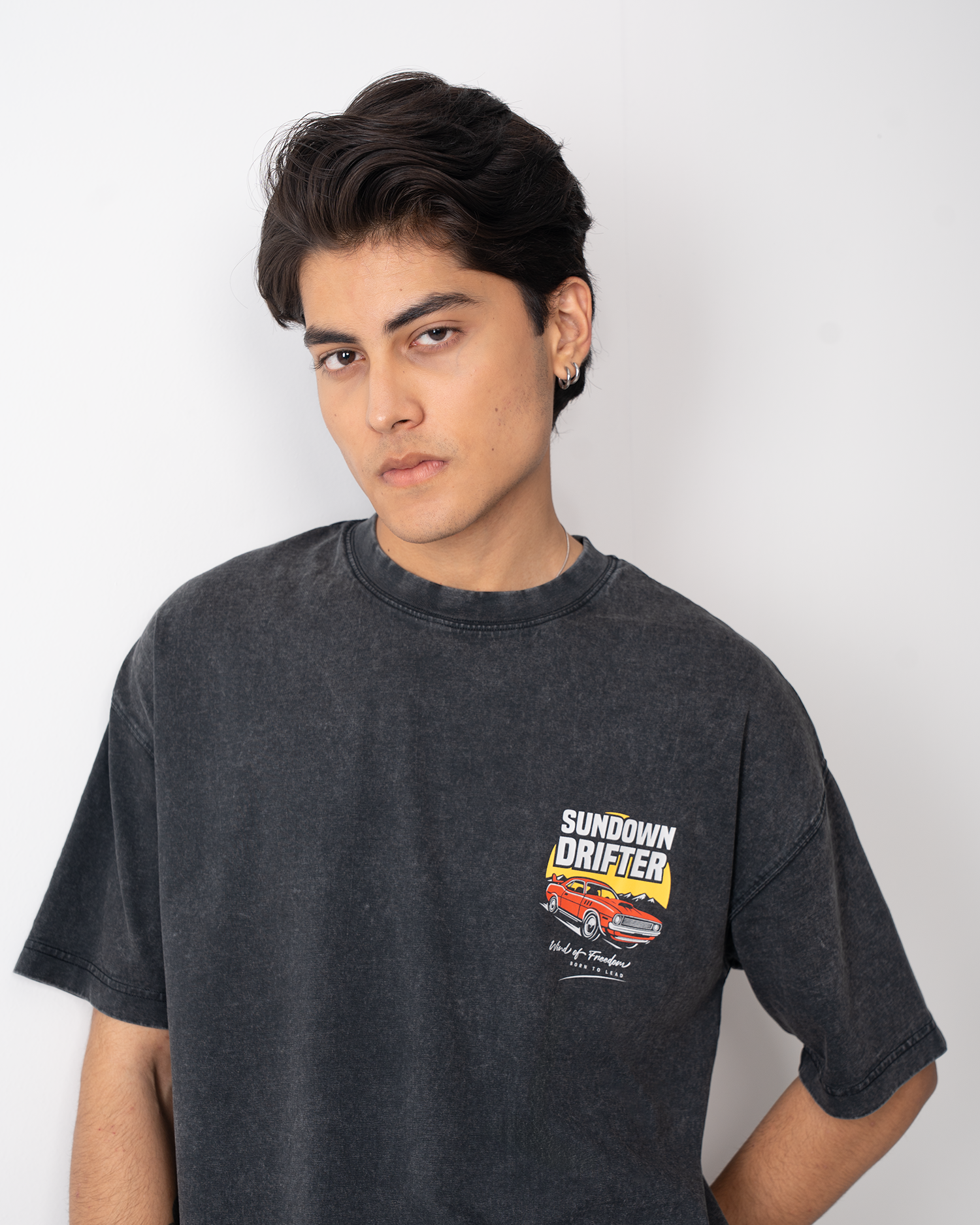 Garment Dye Drop Shoulder Graphic T-Shirt