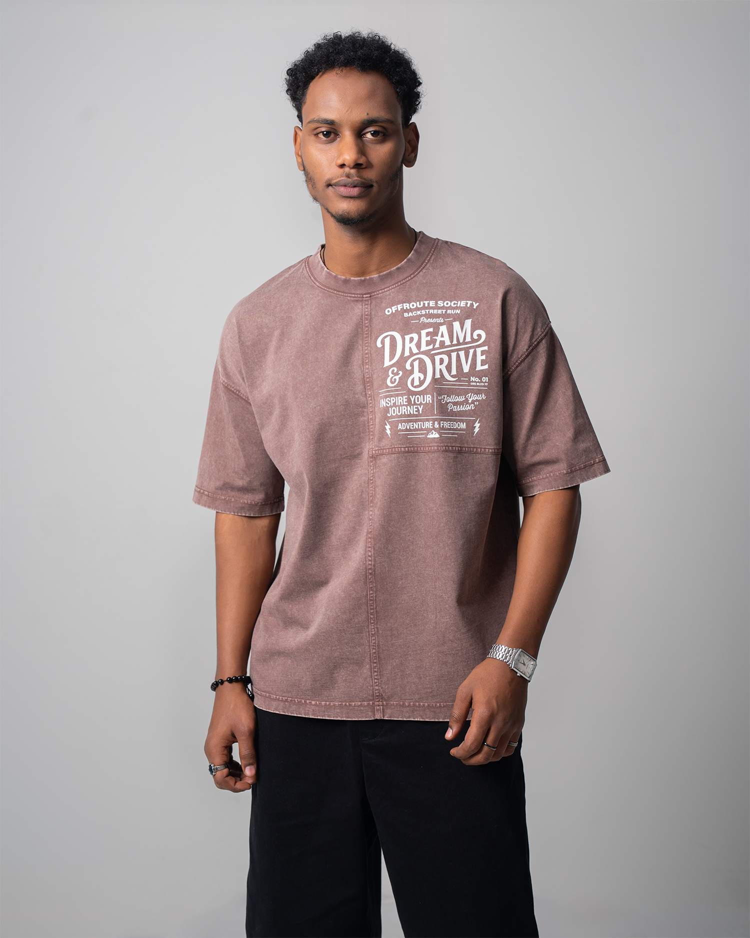 Garment Dye Drop Shoulder Graphic T-Shirt