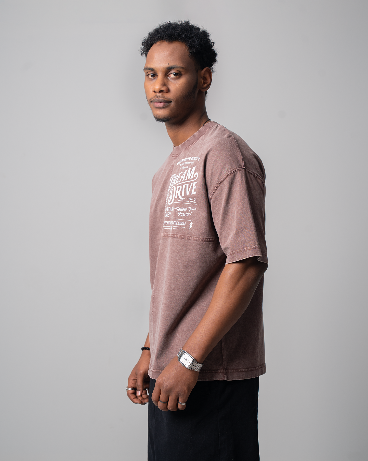 Garment Dye Drop Shoulder Graphic T-Shirt