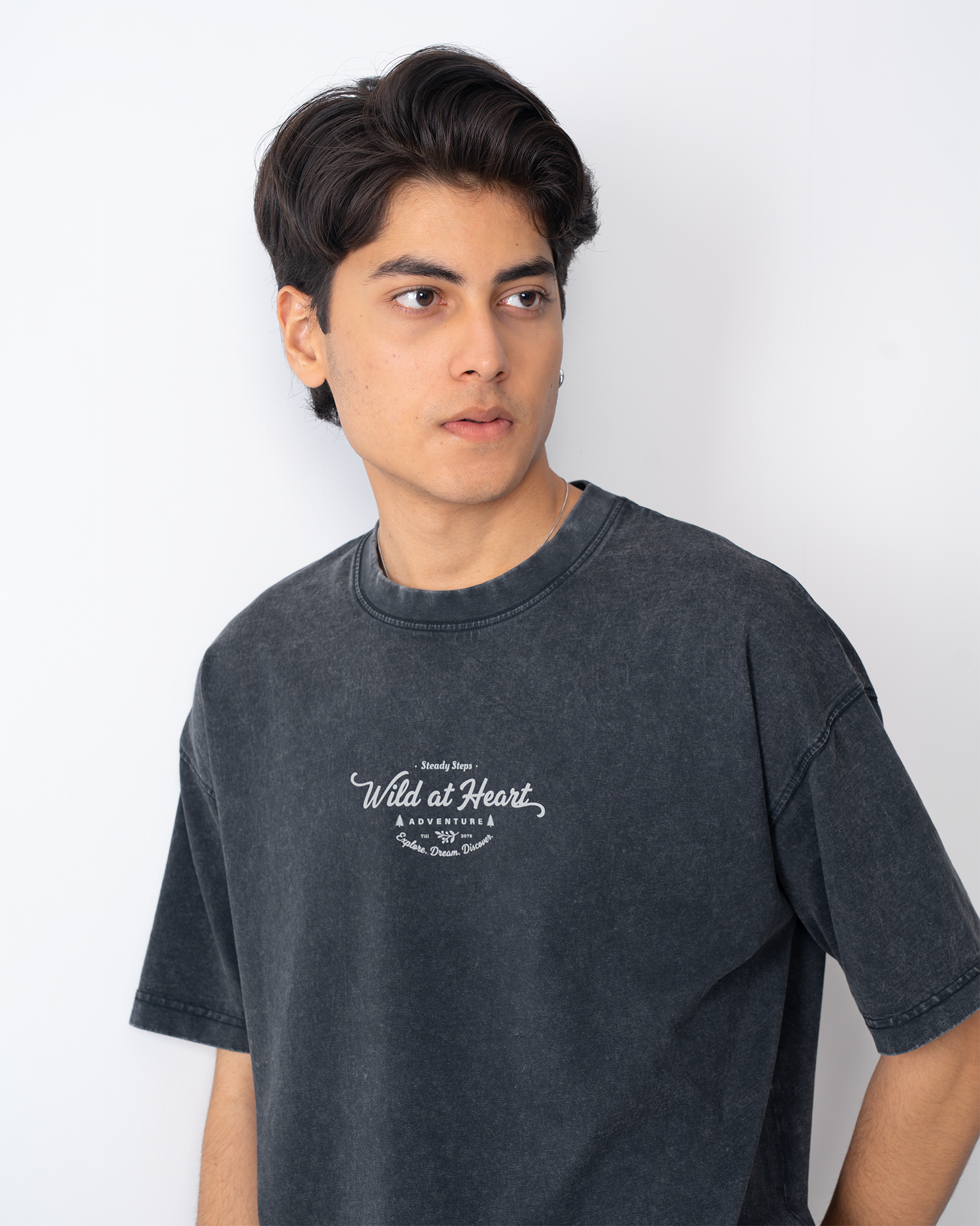 Garment Dye Drop Shoulder Graphic T-Shirt