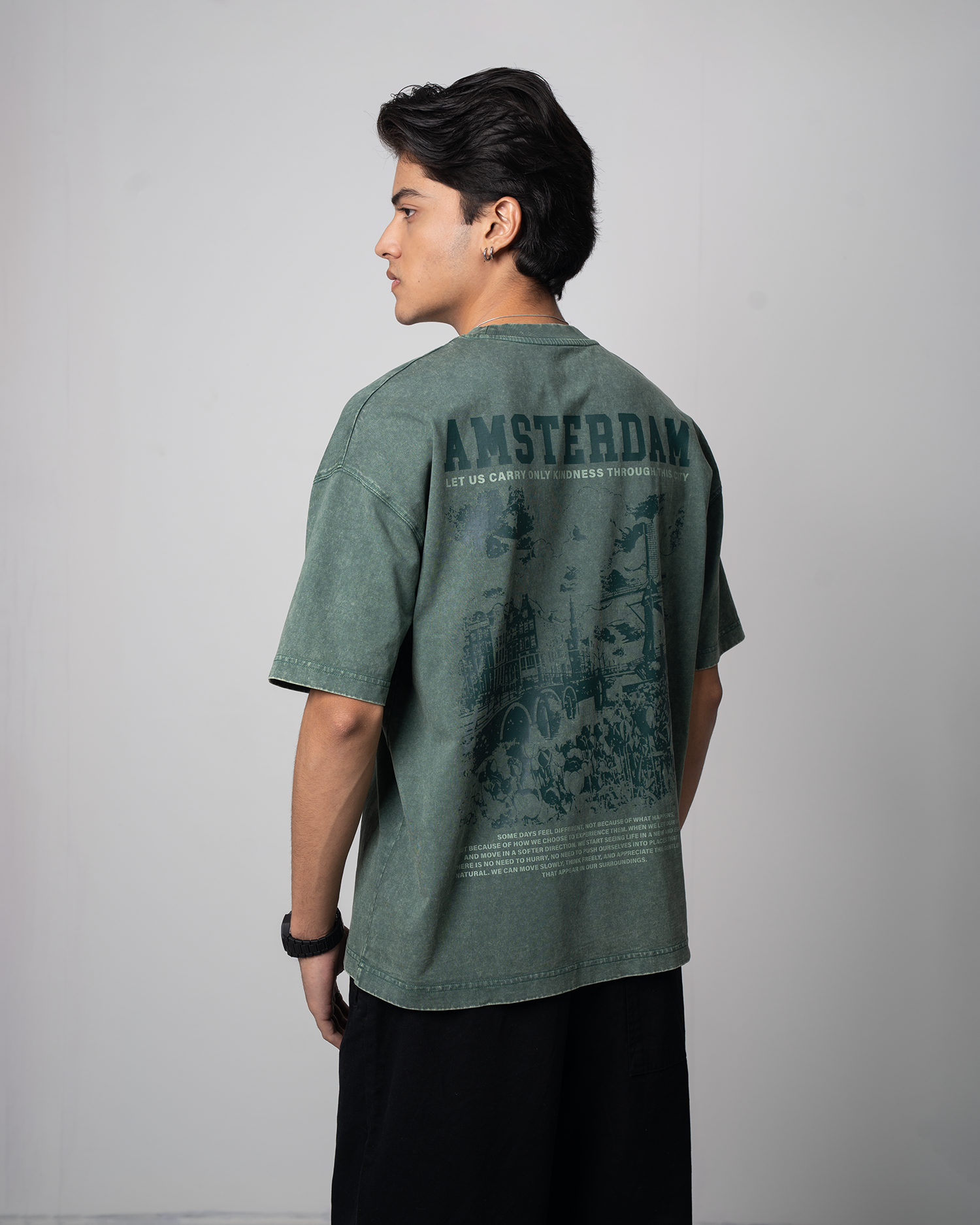 Garment Dye Drop Shoulder Graphic T-Shirt