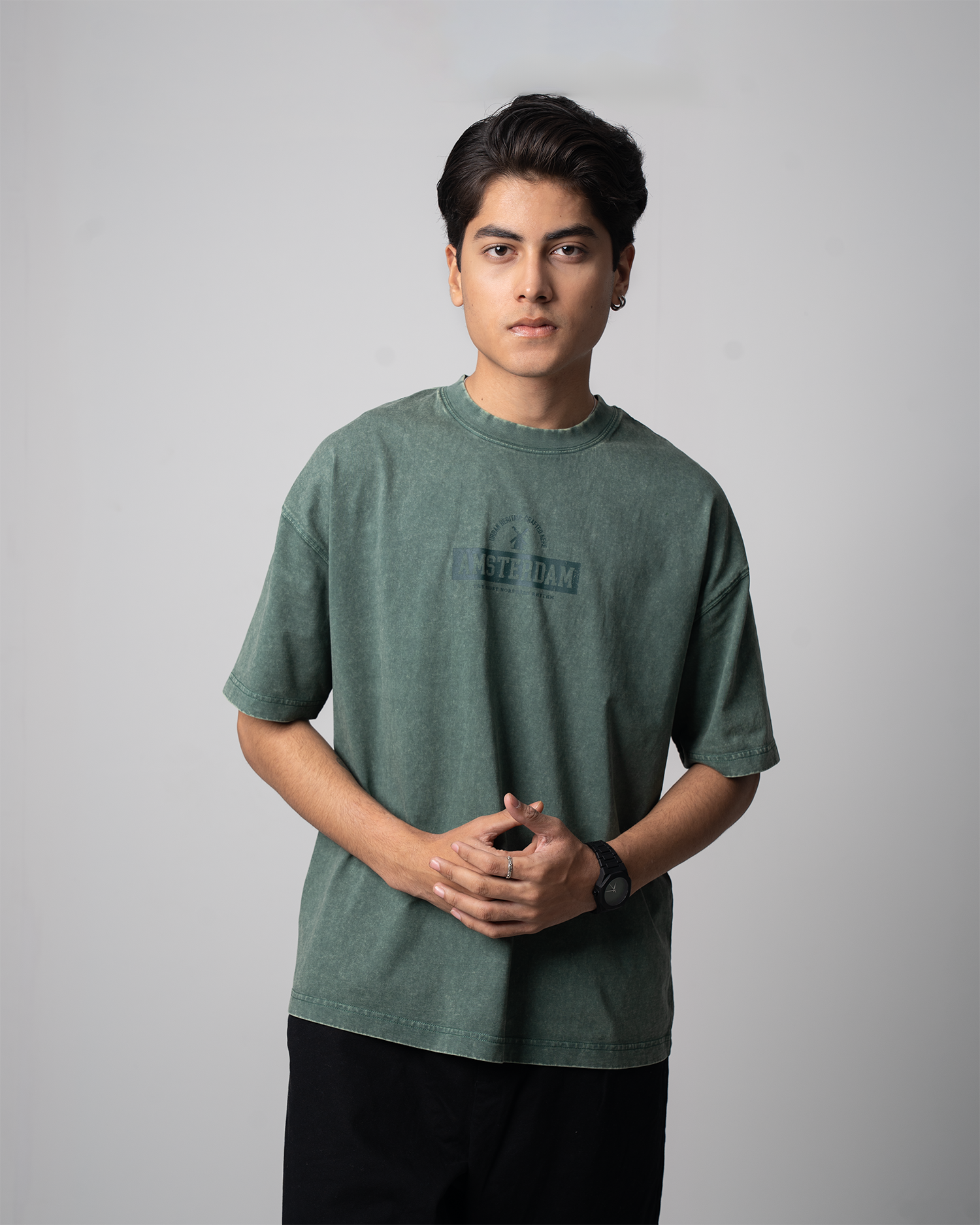 Garment Dye Drop Shoulder Graphic T-Shirt