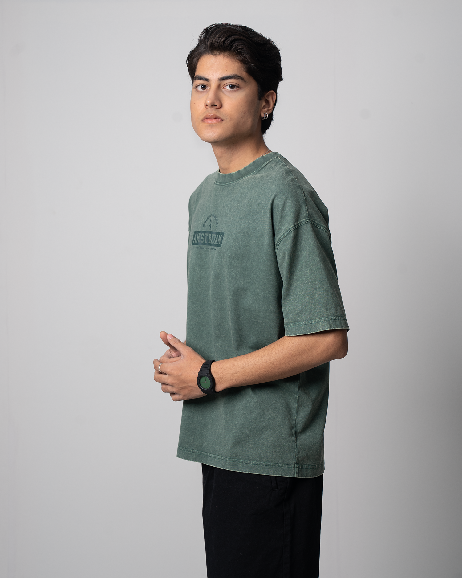 Garment Dye Drop Shoulder Graphic T-Shirt