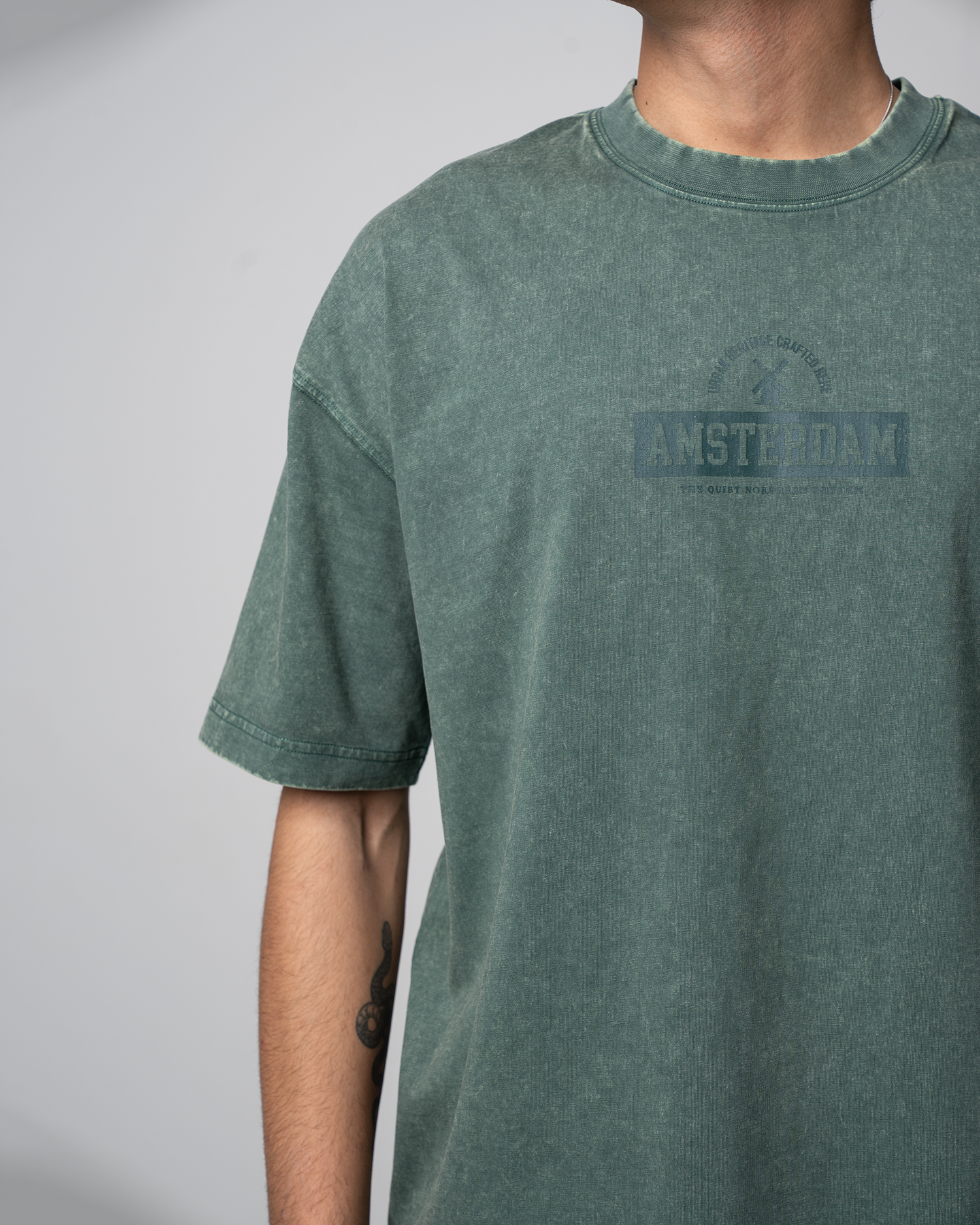 Garment Dye Drop Shoulder Graphic T-Shirt