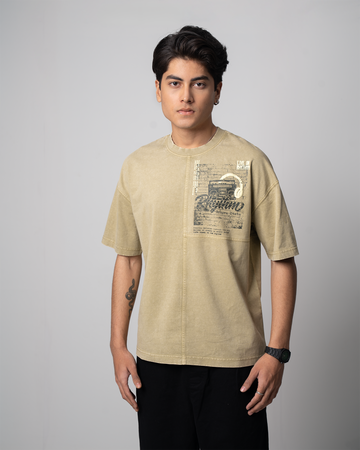 Garment Dye Drop Shoulder Graphic T-Shirt