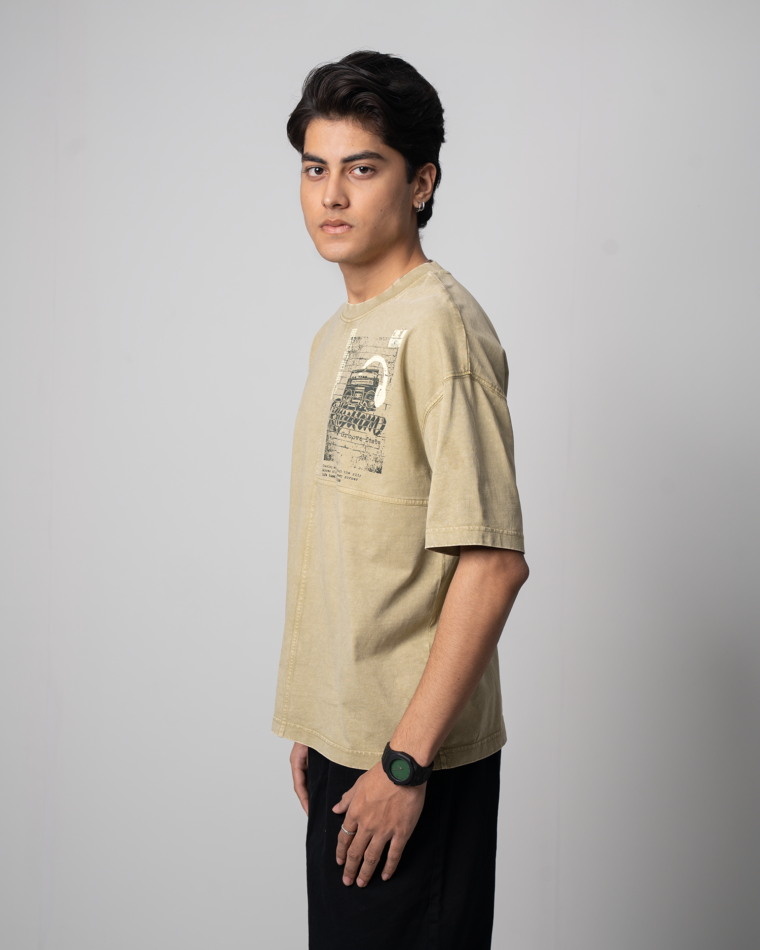 Garment Dye Drop Shoulder Graphic T-Shirt