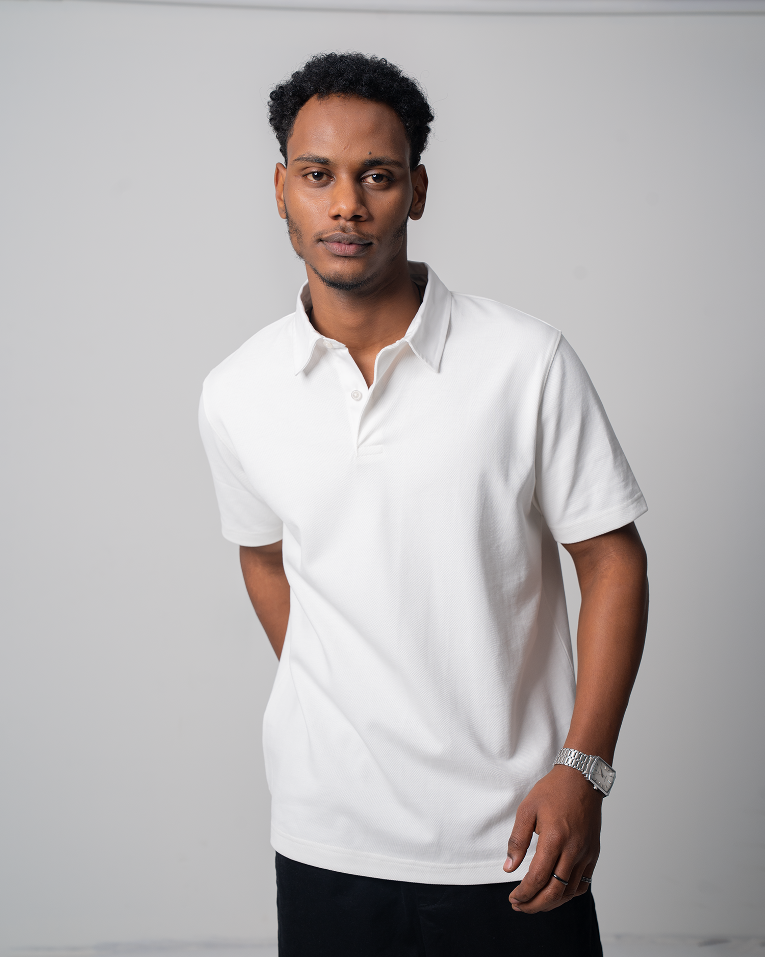 Heavyweight Pique Polo shirt - White
