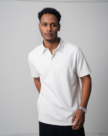 Heavyweight Pique Polo shirt - White